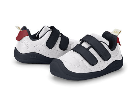 tenis bibi fisioflex 5.0 blanco/marino niño 1265031