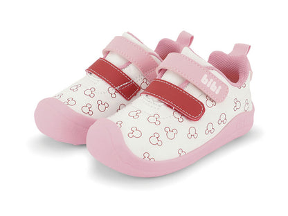 tenis bibi fisioflex 5.0 blanco/rosa niña 1265054