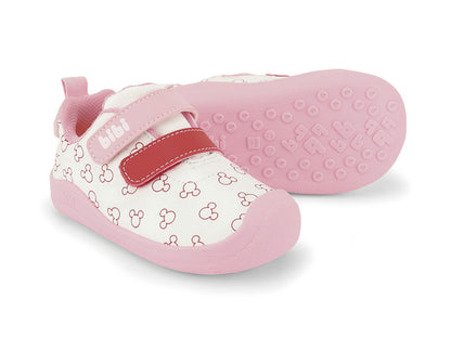 tenis bibi fisioflex 5.0 blanco/rosa niña 1265054