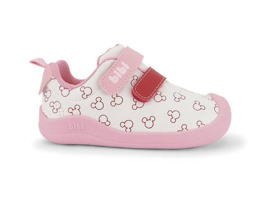 tenis bibi fisioflex 5.0 blanco/rosa niña 1265054