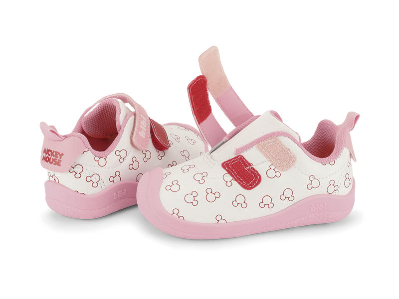 tenis bibi fisioflex 5.0 blanco/rosa niña 1265054